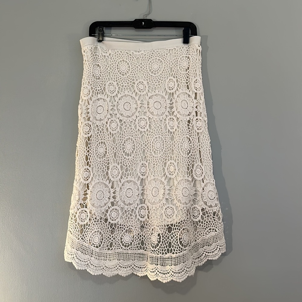 Beautiful white crochet DB Established 1962 skirt  size large - Picture 2 of 7